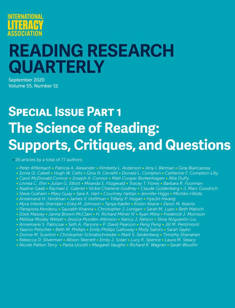 The Science of Reading: Supports, Critiques, and Questions: Reading  Research Quarterly: Vol 55, No S1