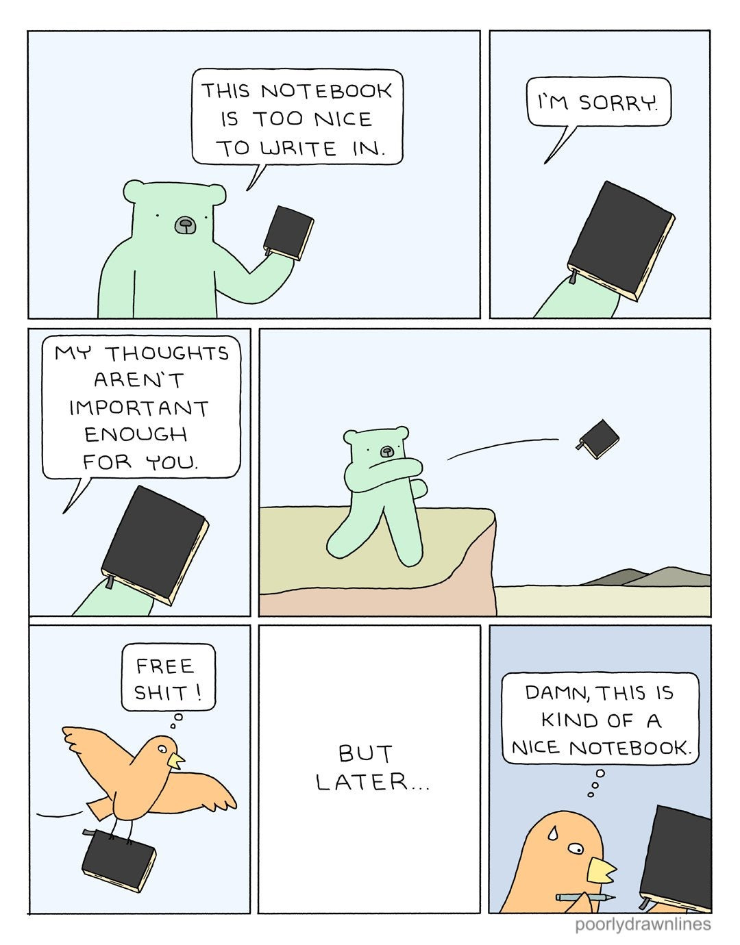 Nice Notebook" by Poorly Drawn Lines; relatable! : r/Journaling