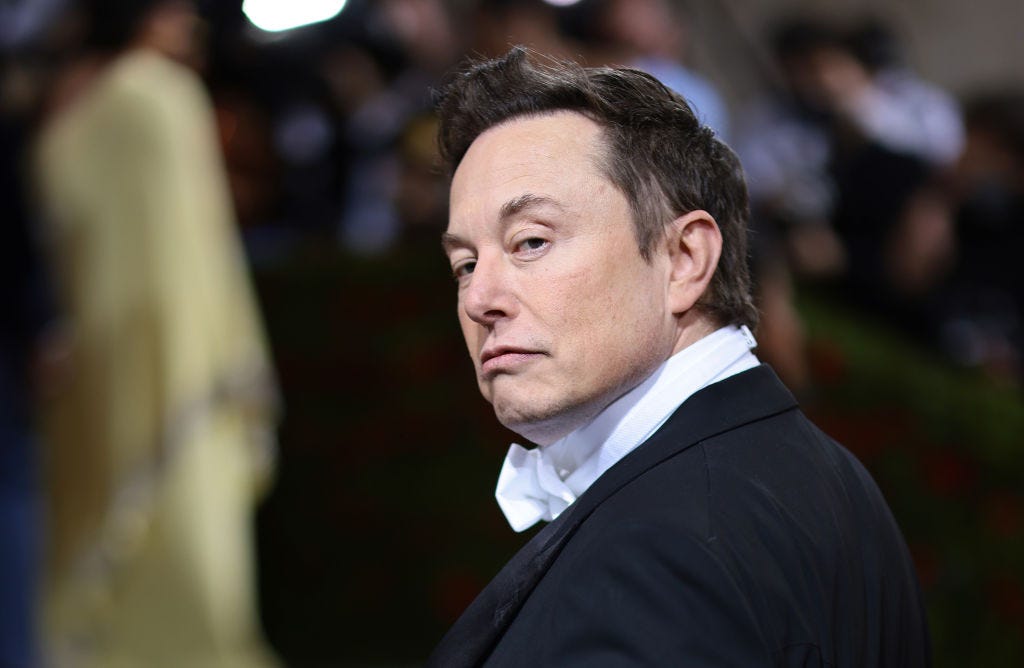 Elon Musk attends the 2022 Met Gala Monday in New York City. (Dimitrios Kambouris / Getty Images)