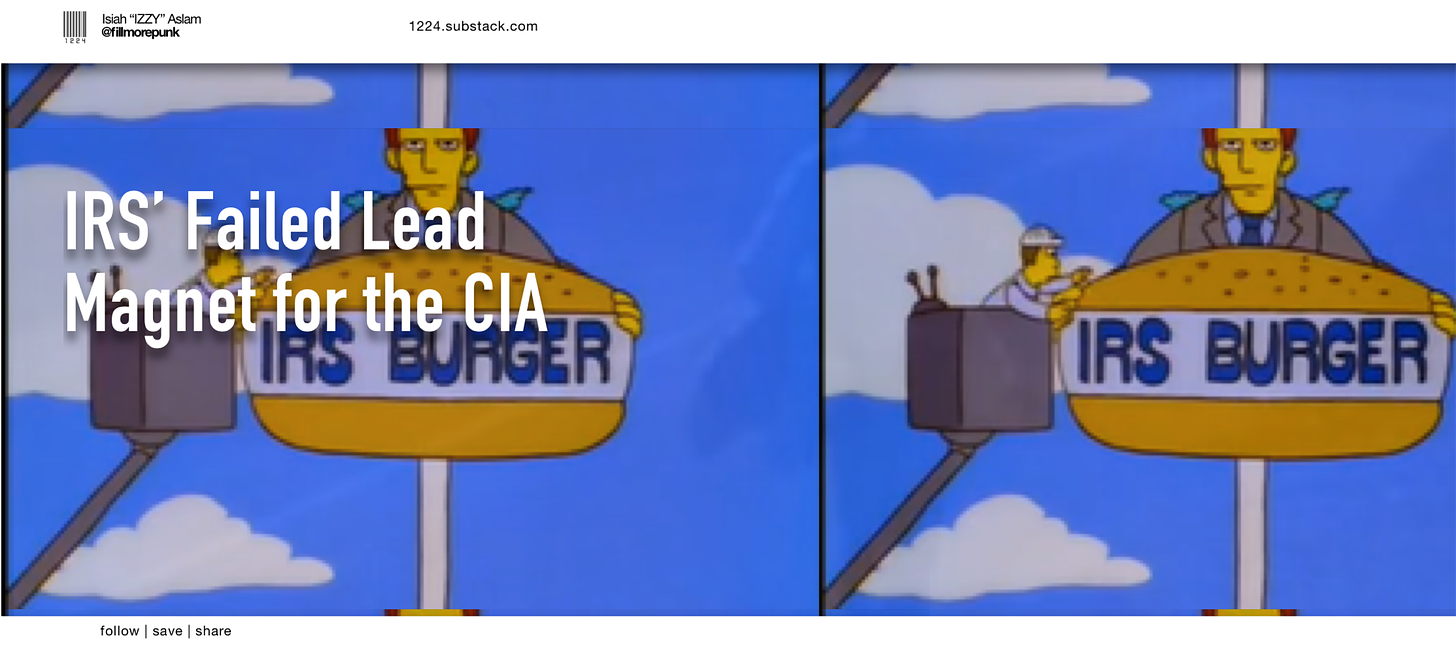 IRS' Failed Lead Magnet for the CIA