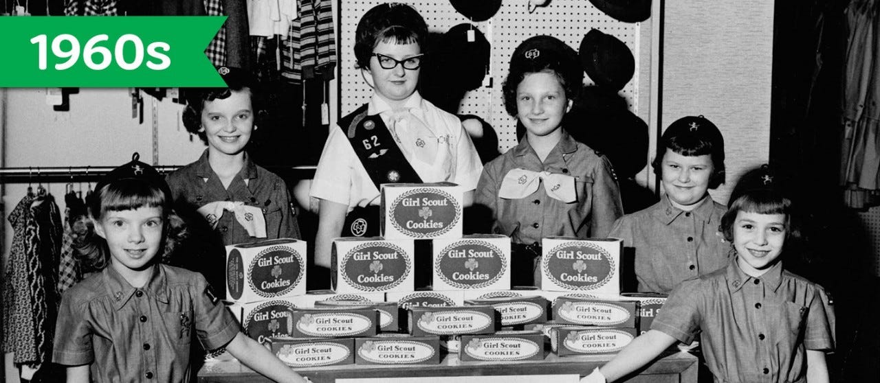 What was the price of Girl Scout cookies in 1960?