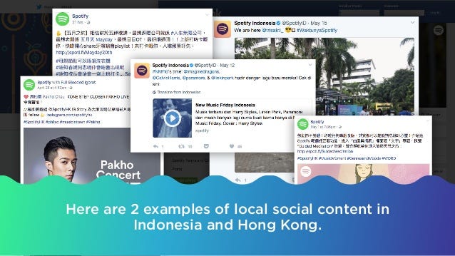 Here are 2 examples of local social content in
Indonesia and Hong Kong.
 