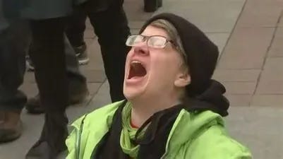 Screaming inauguration girl.