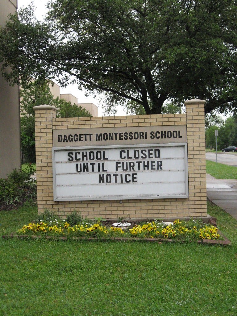 school closed until further notice