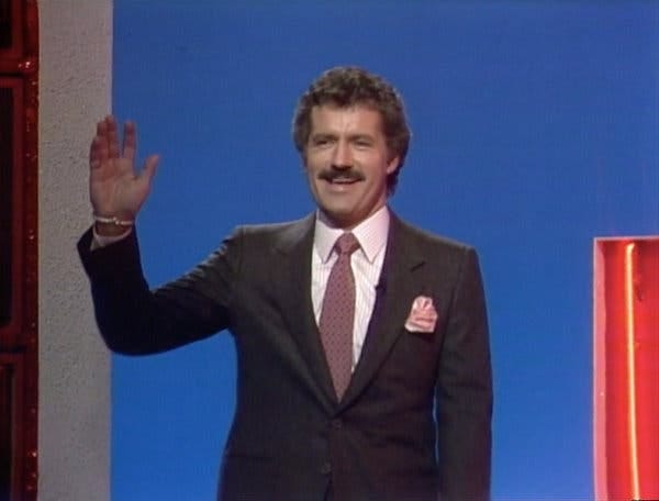 Mr. Trebek in his first appearance on “Jeopardy!” in 1984. In the years since, he hosted every episode except one, on April Fool’s Day in 1997.