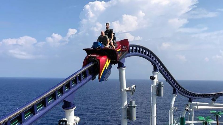 Bolt coaster on Carnival cruise ship