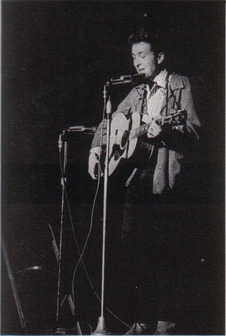 Bob Dylan performance in NYC in 1963