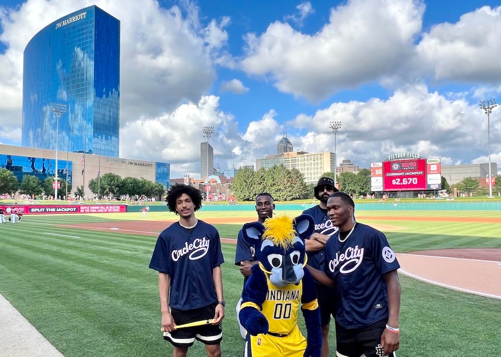 Kendall Brown, Aaron Nesmith, Goga Bitadze and Bennedict Mathurin interacted with hundreds of fans at the Indians game on Friday.