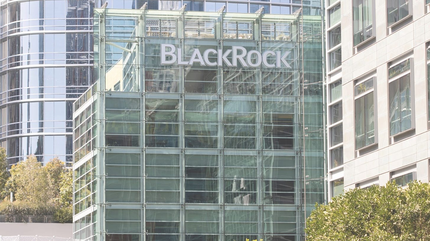 Logo of blackrock on a building