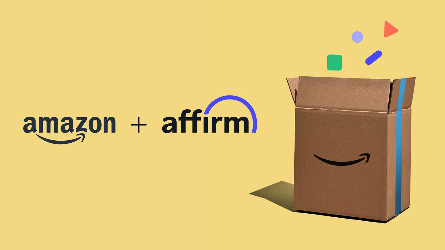 Amazon and Affirm logo lockup.
