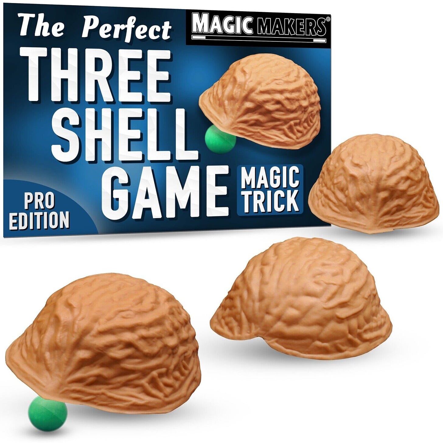 PRO THREE SHELL GAME 3 Set Magic Trick Find The Pea Bar Bet Nut Gamble  Street | eBay
