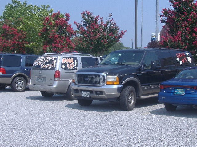 Cars belonging to the proud parents. They did a lot of traveling!