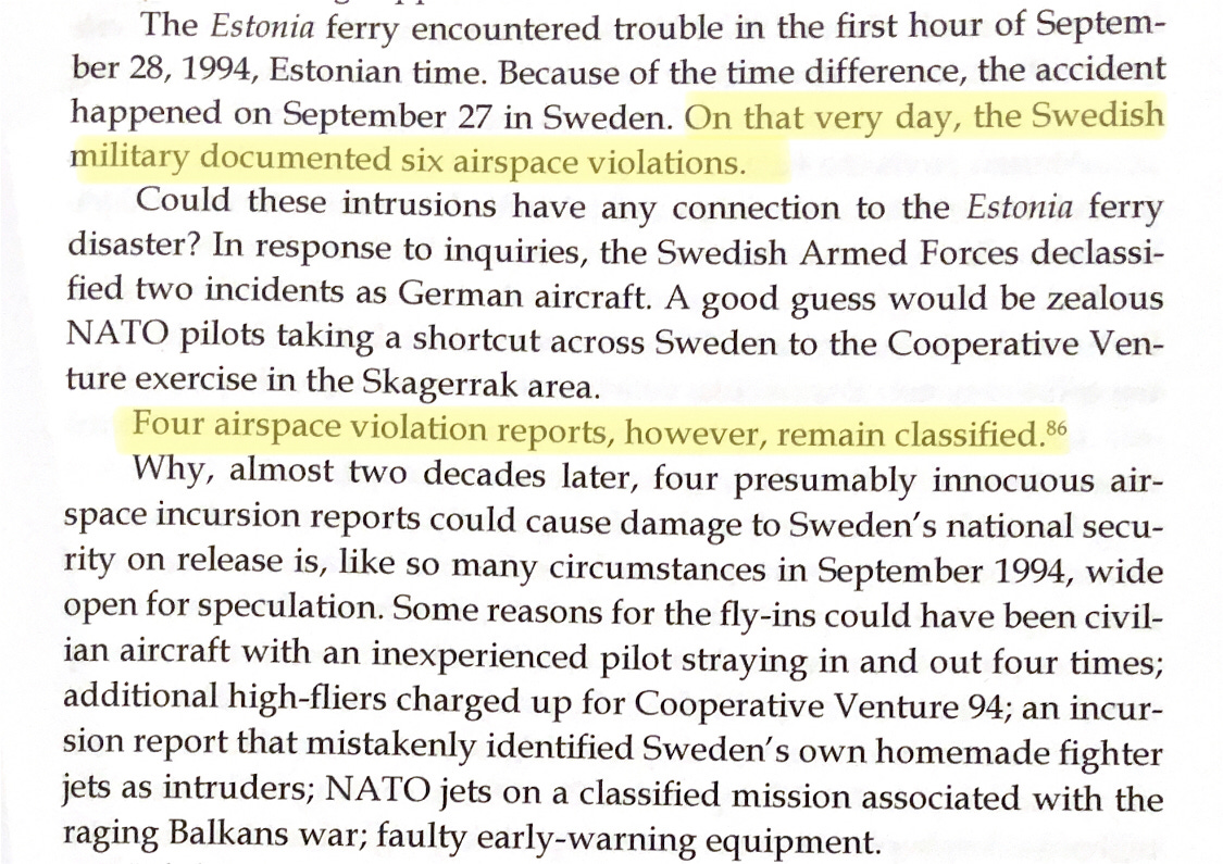 (Pg. 149) The Hole: Another Look at the Sinking of the Estonia Ferry on September 28, 1994, by Drew Wilson.