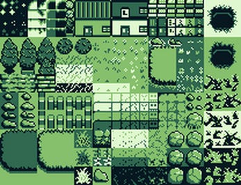 Banner displaying the gameboy sprite sheet from Itch.io