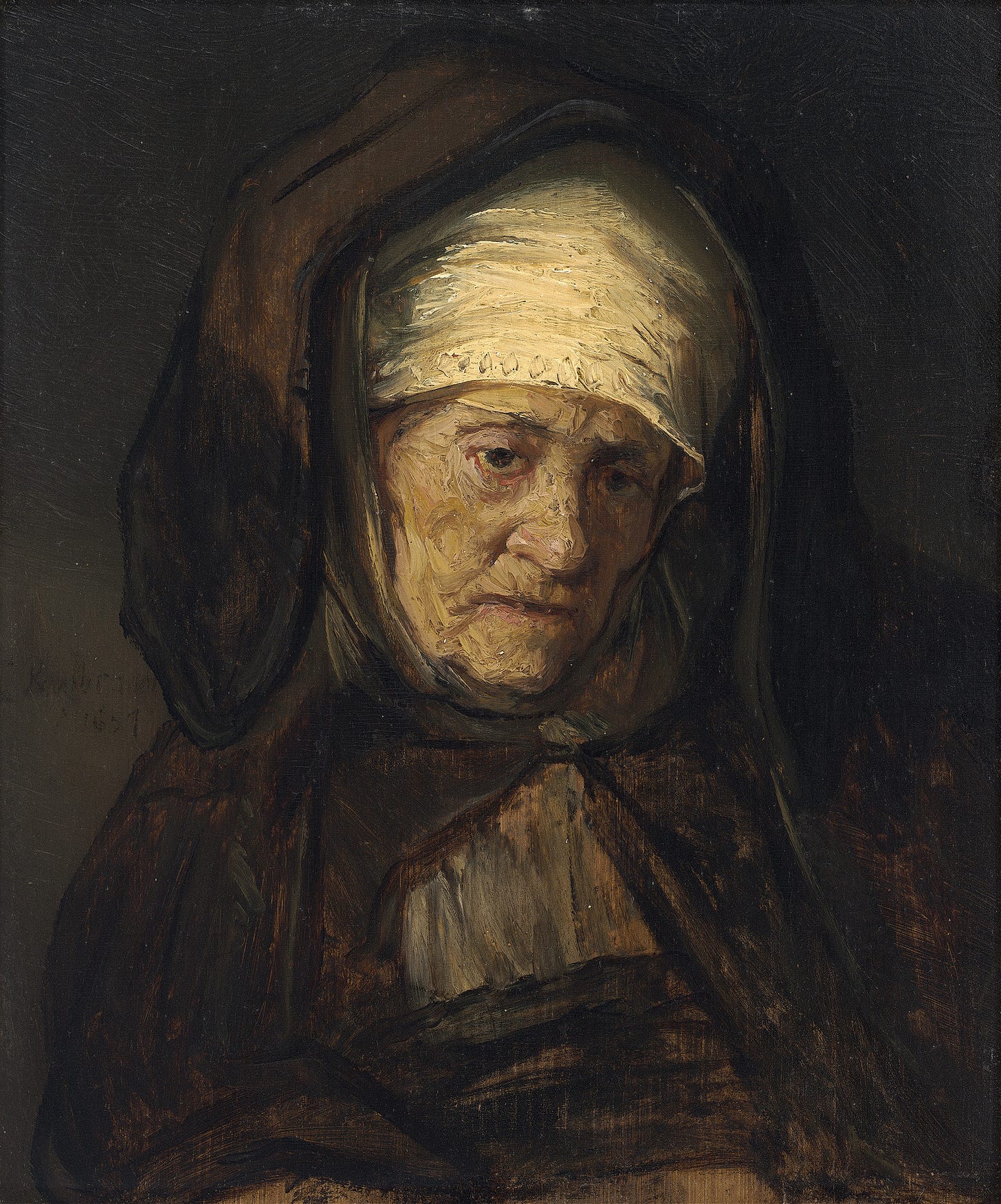 Head of an Aged Woman (1655-1660)by Rembrandt van Rijn