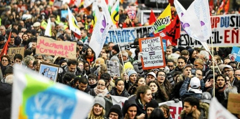 Manifestation à Paris contre la réforme des retraites en février 2020