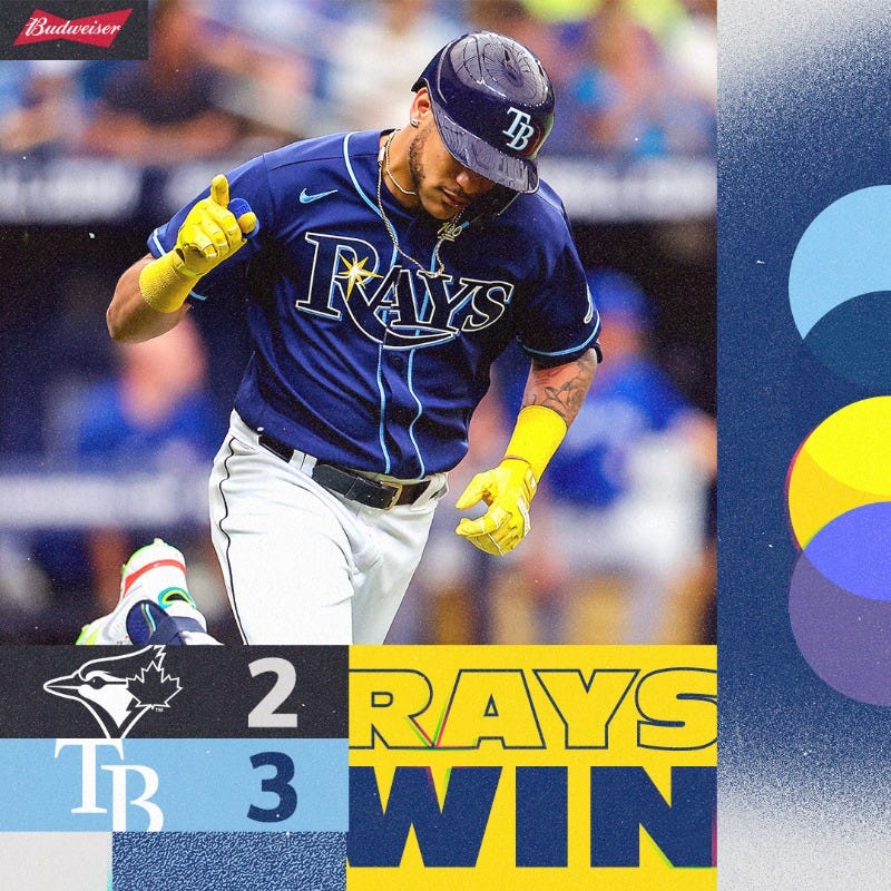 Rays home win graphic