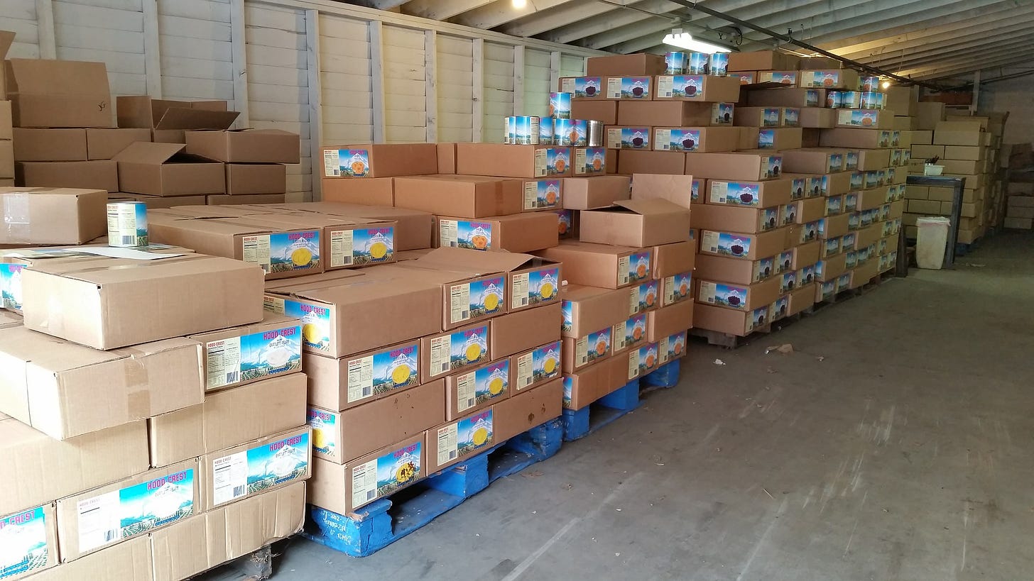 A room full of boxes. Do you know where your food comes from?