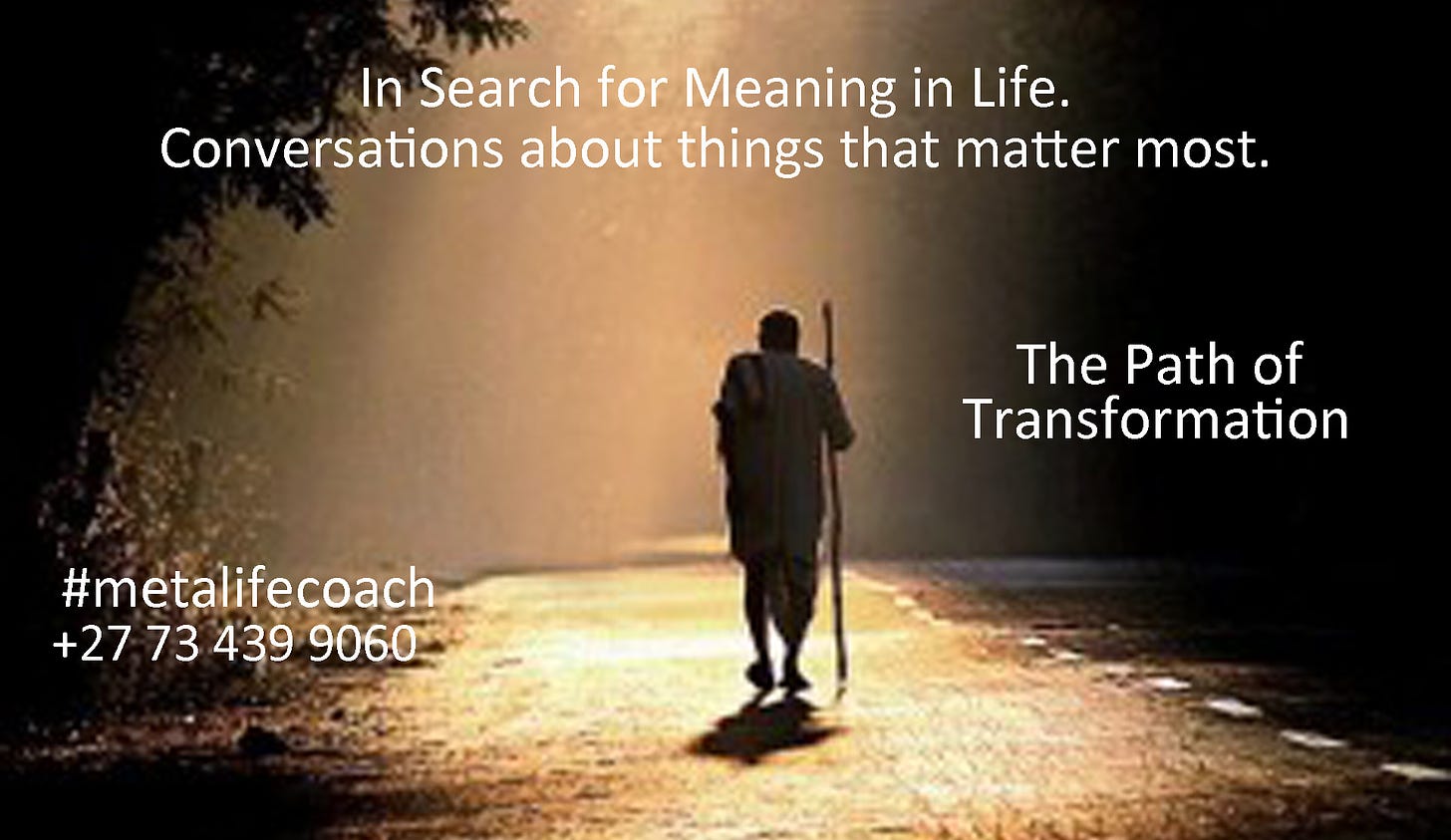 Search for Meaning in Life - Discuss what matters most. #metalifecoach