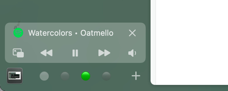 Audio player controls in Arc Browser