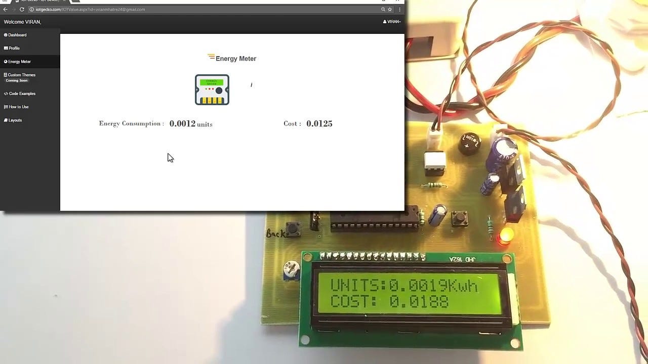 Energy Meter Monitoring Over IOT - YouTube