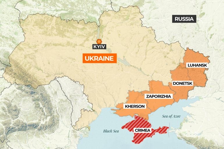 Mapping the occupied Ukraine regions Russia is formally annexing | Russia- Ukraine war News | Al Jazeera