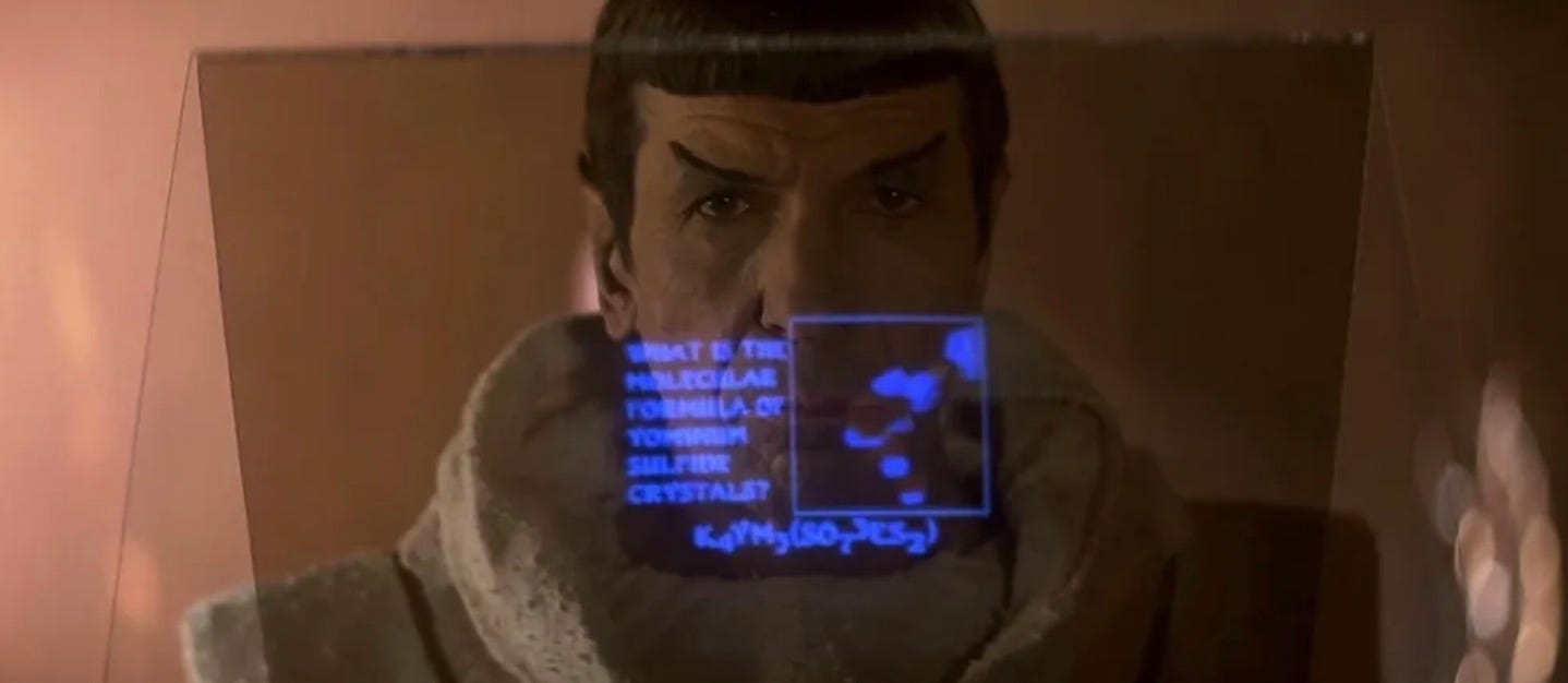Spock's memory test at the beginning of Star Trek IV