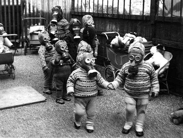 Liverpool school children wearing gas masks during the war” 1940 | Gas mask,  Rare historical photos, History