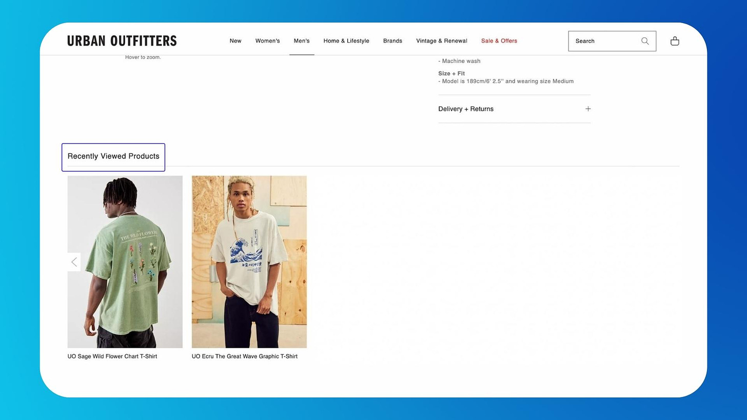 How Would We Personalize Urban Outfitters for Recently Viewed Products