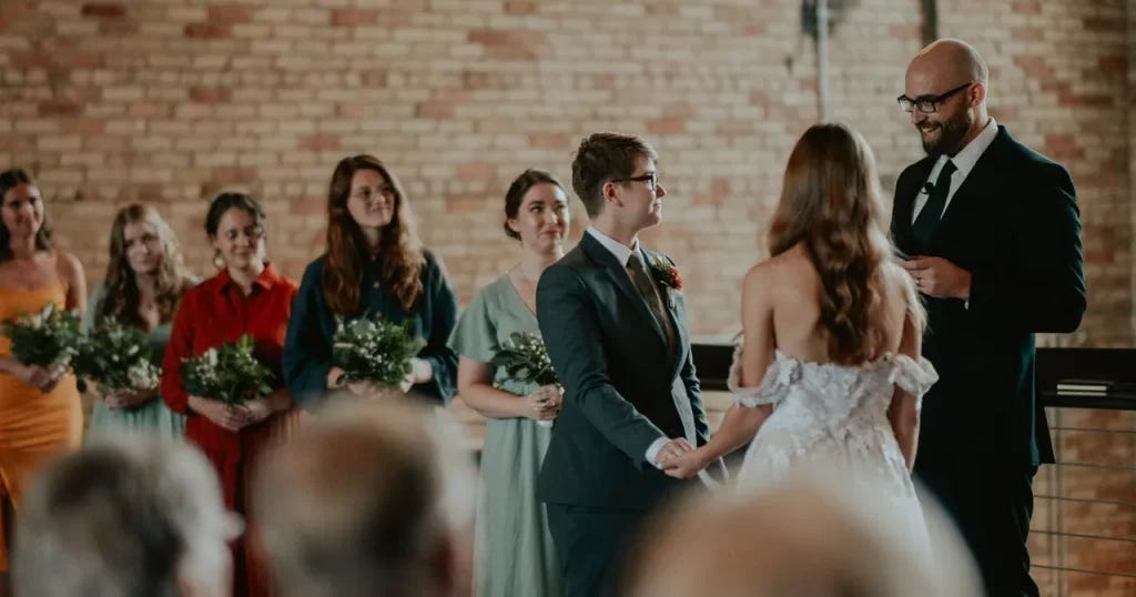 Joseph Kuilema, right, officiates the wedding of Nicole, left, and Annica Sweda.
HAN DESIGNED FILM AND PHOTOGRAPHY