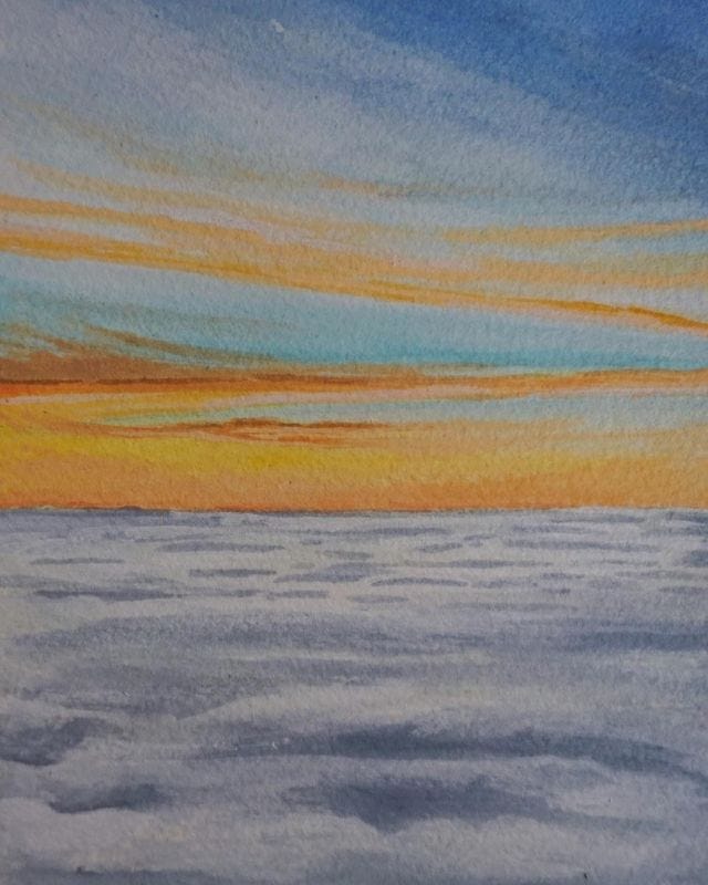 sunset painting by Kelsey Scofield