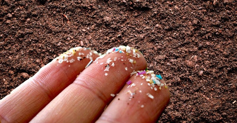 microplastic particles land feature