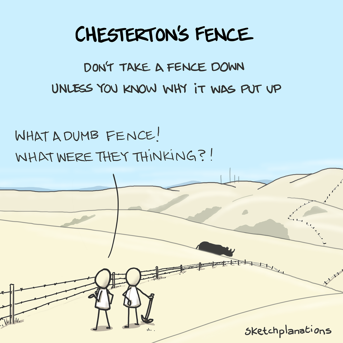 Chesterton's fence - Sketchplanations
