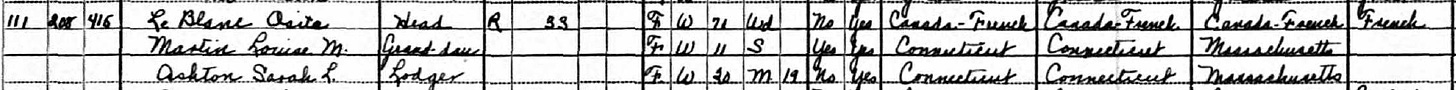 Clip from 1930 U.S. Census page.