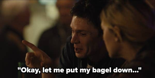Evan saying &quot;Okay, let me put my bagel down&quot;