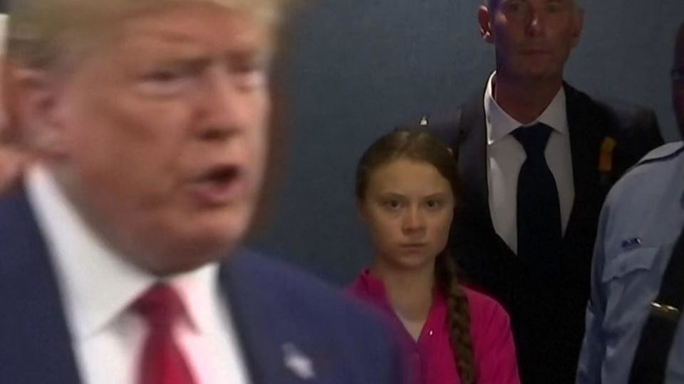 Meme Generator - Greta looking at Trump - Newfa Stuff