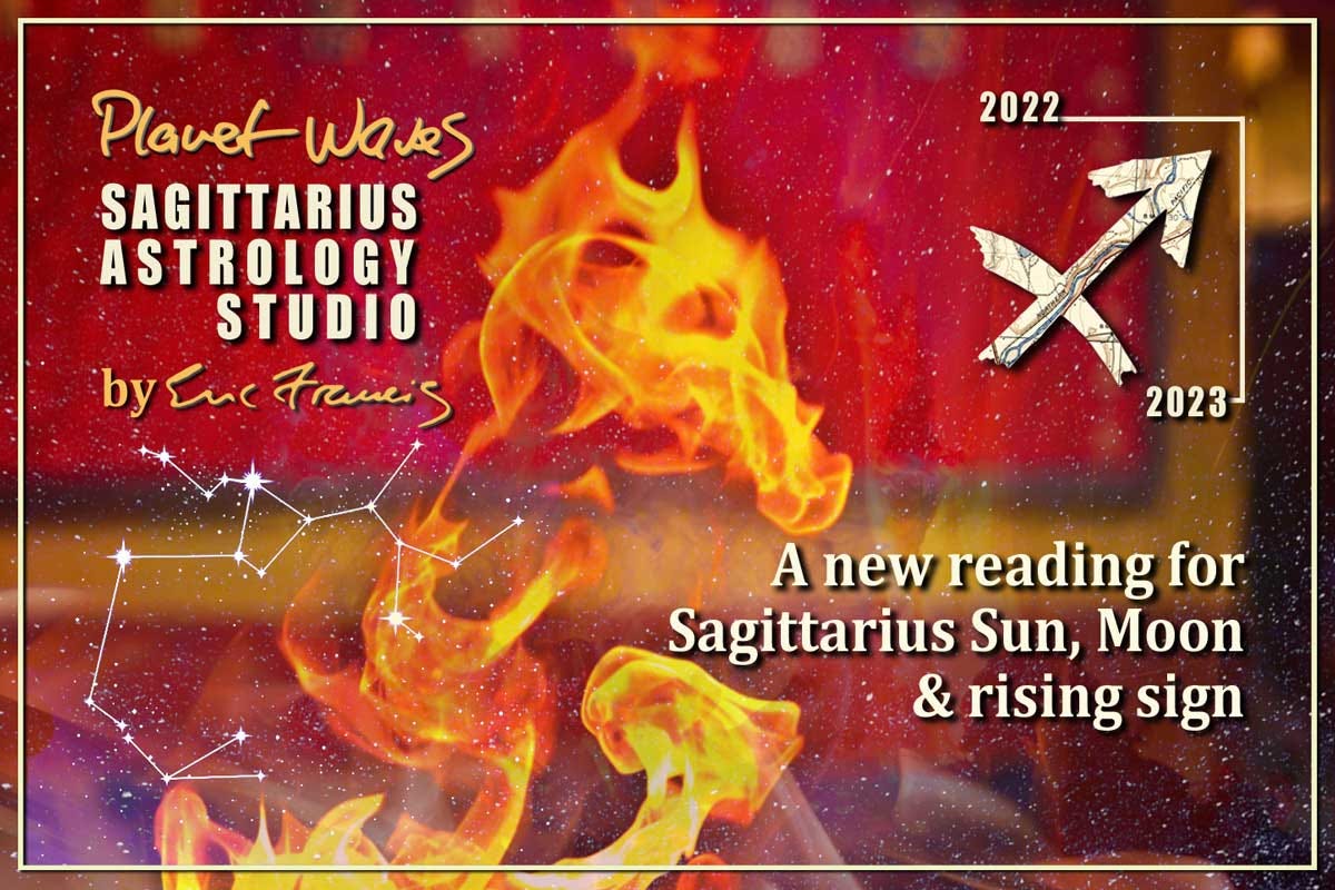 Image promoting Sagittarius Astrology Studio