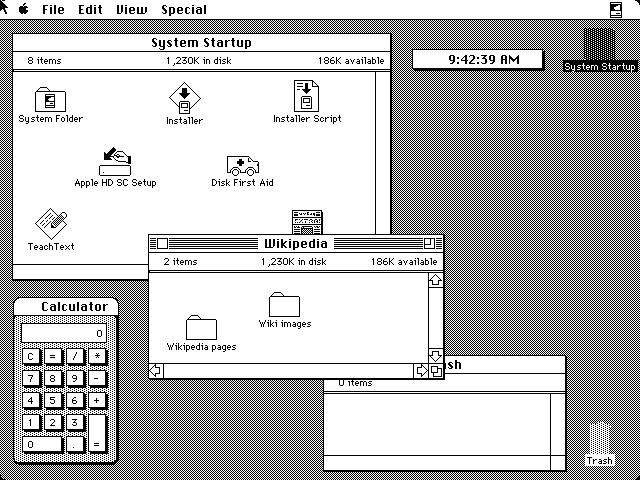 Interface do Apple System 6