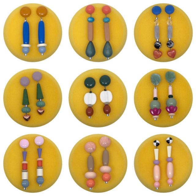 Nine new pairs of earrings being uploaded this weekend