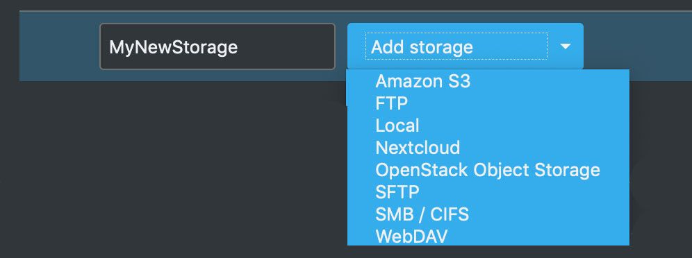 Add Nextcloud external storage