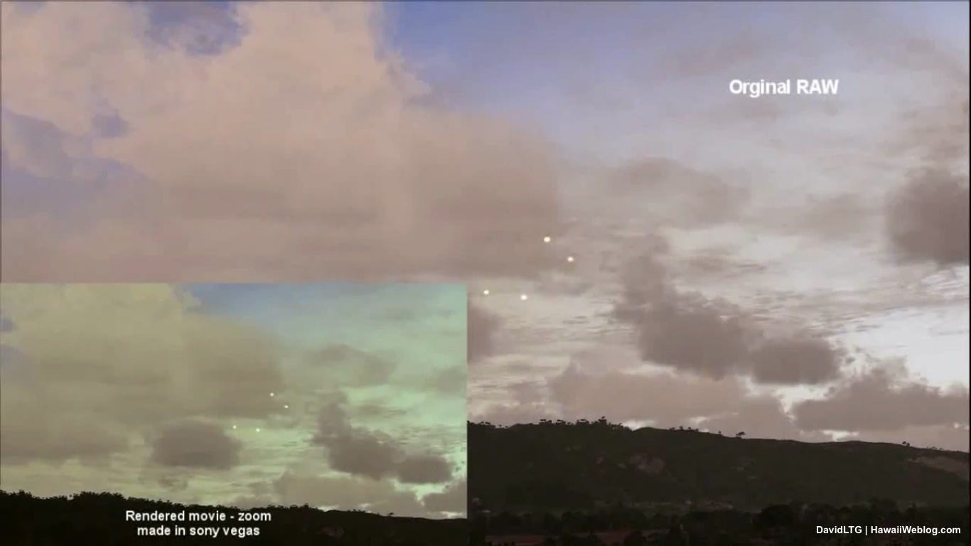 UFO Over Oahu - Raw vs. Rendered