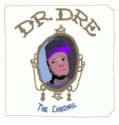 Dr. Dre The Chronic album cover made in Microsoft Paint. Beats. MS Paint. Microsoft. Art.