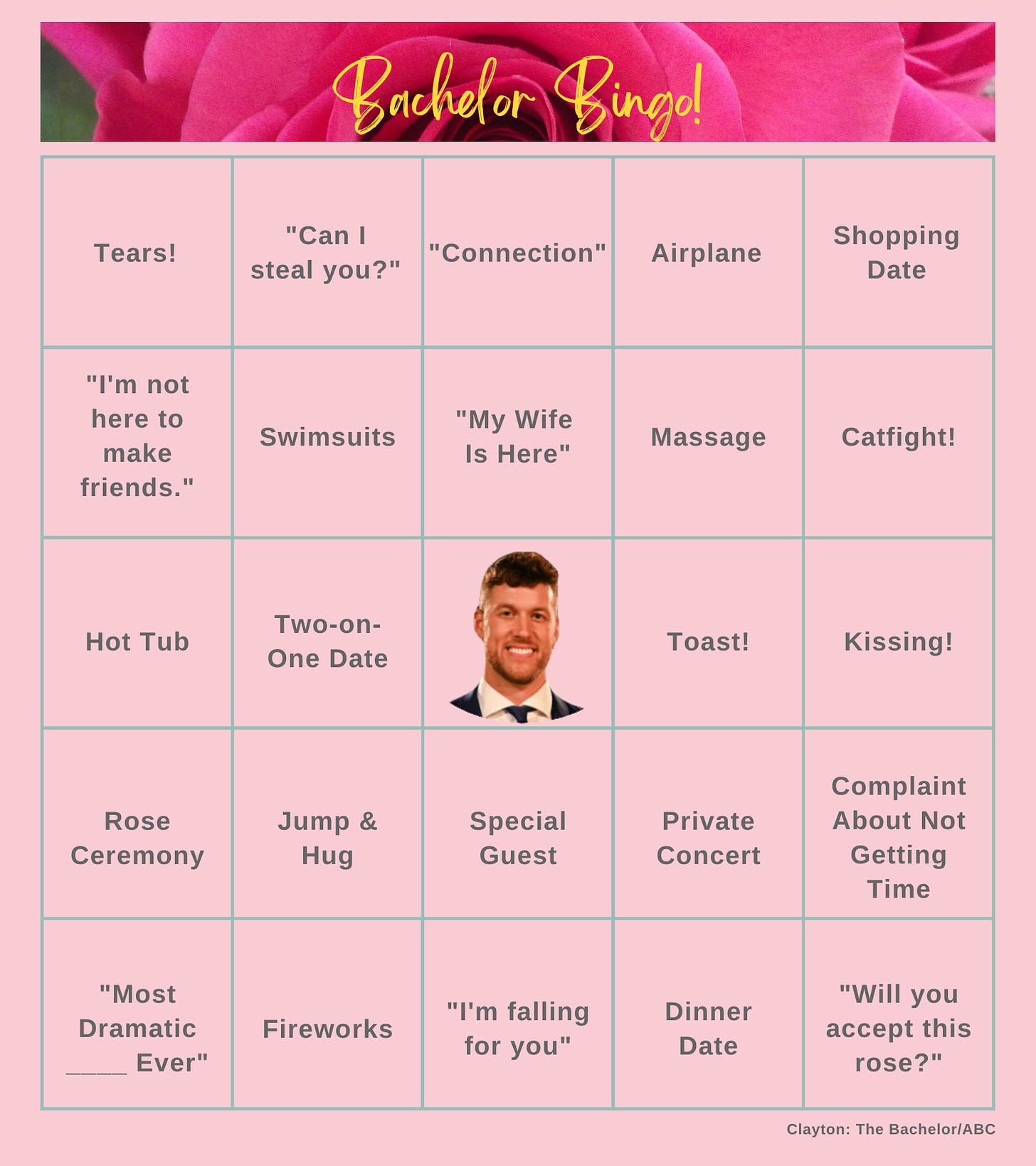 Bachelor Bingo Card #3
