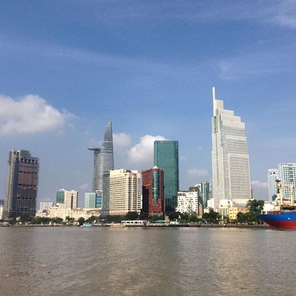 A good morning to be cruising the Saigon River.