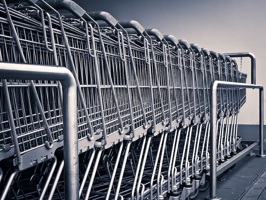 cart, shop, shopping, store, carry, object, shopping cart, metal ...