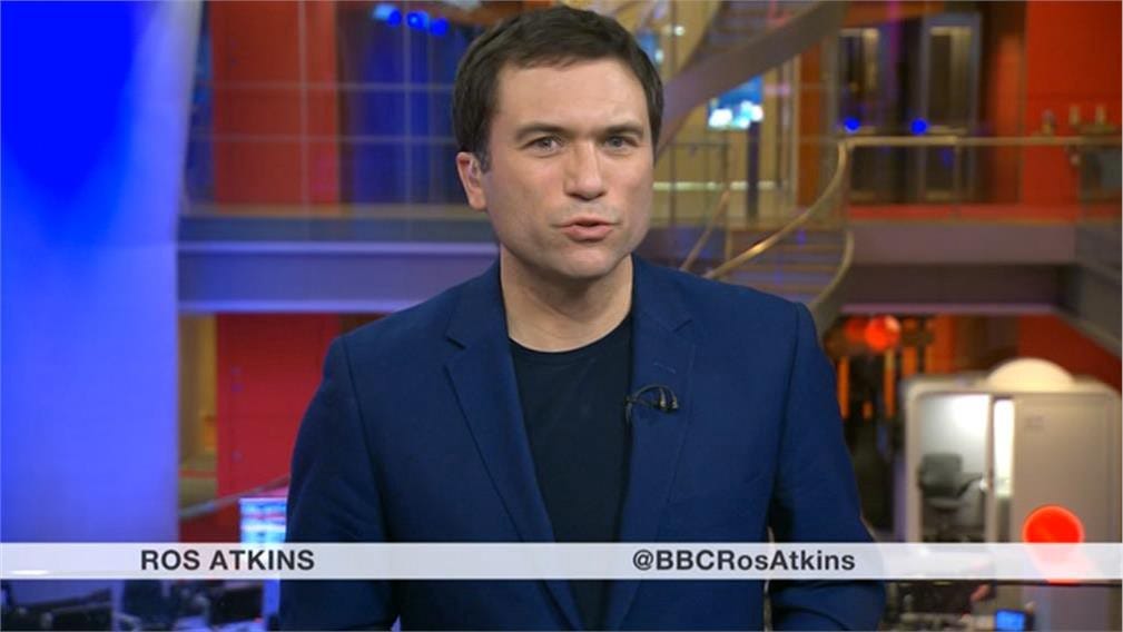 Ros Atkins, for it is he. I mean, you might have been able to read that anyway, but just in case.