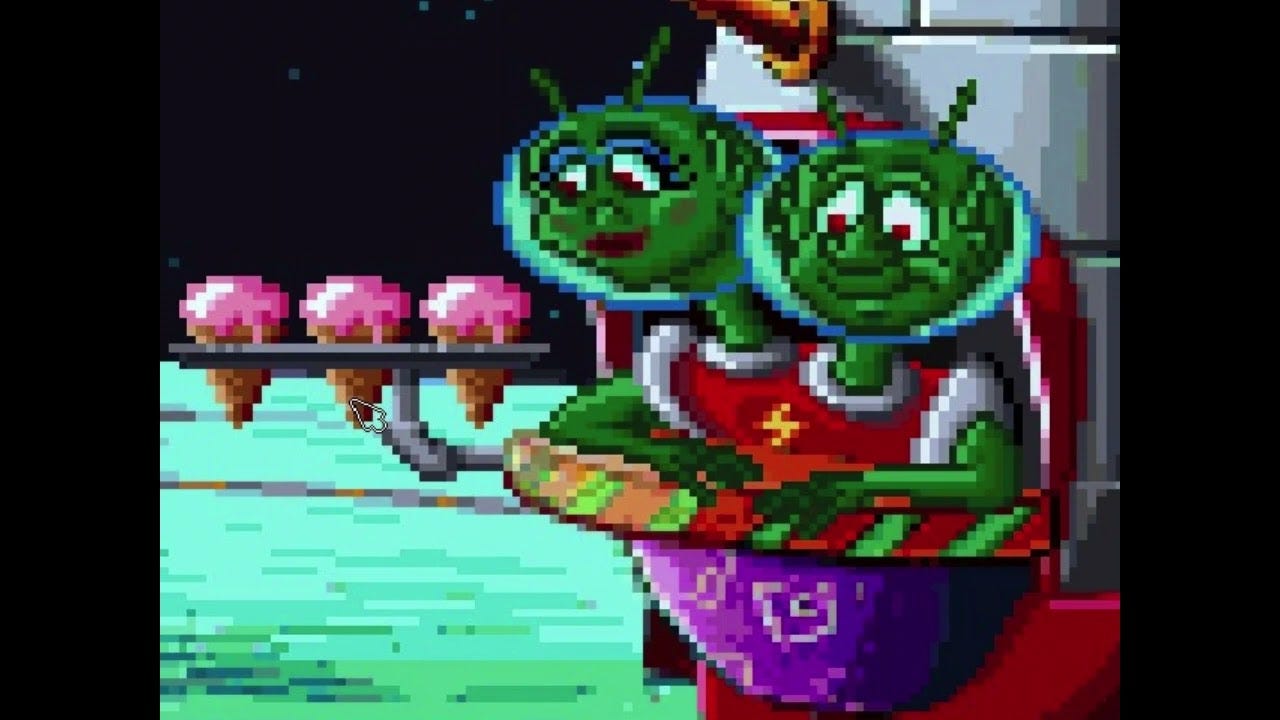 Putt-Putt Goes to the Moon - Two Headed Alien voice clips - YouTube