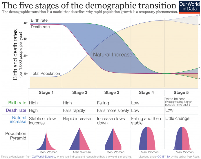 Demographic transition schematic