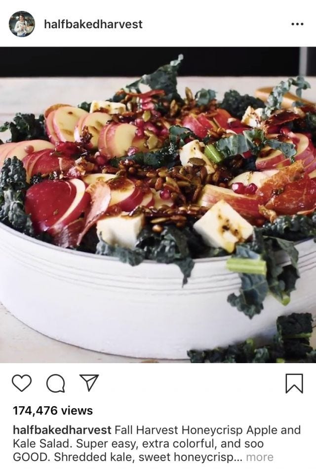 Half Baked Harvest's Kale Salad With Pomegranate, Proscuitto,  Apples, And Everything Good And Delicious