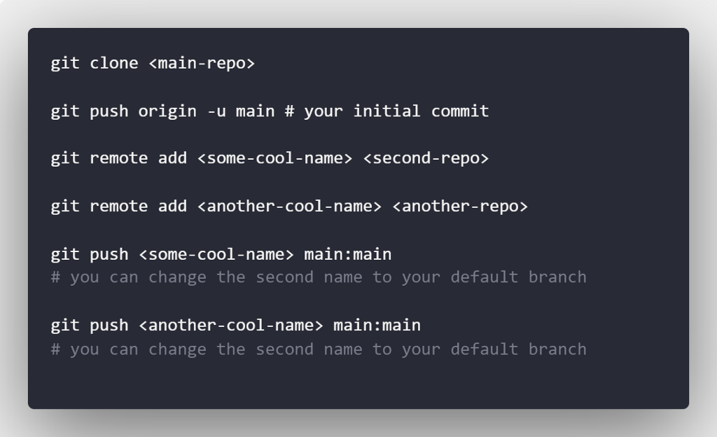 Git command to make a sync repositories
